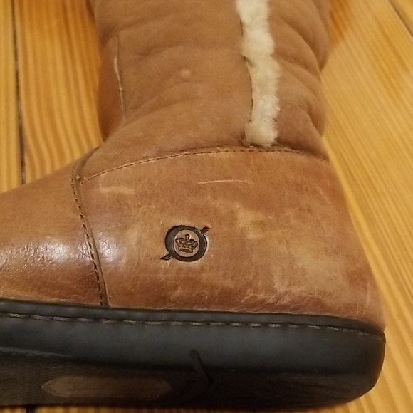 Born winter snow Boots camel brown fur size six 6 - Picture 11 of 11